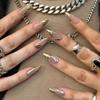 Three-dimensional Sunset Gilt Retro Sweet Cool Ins Wind Removable Manicure Piece 24 Pieces Press On Nails