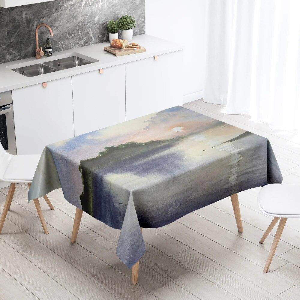Cloud Feng Tablecloth Home Decoration Anti-fouling Waterproof Dining Table  Rectangular Kitchen Fireplace Countertop
