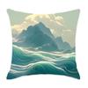 Comfortable Cyan Mountain Series Cushion for Car, Home, Bedroom, and Bedside