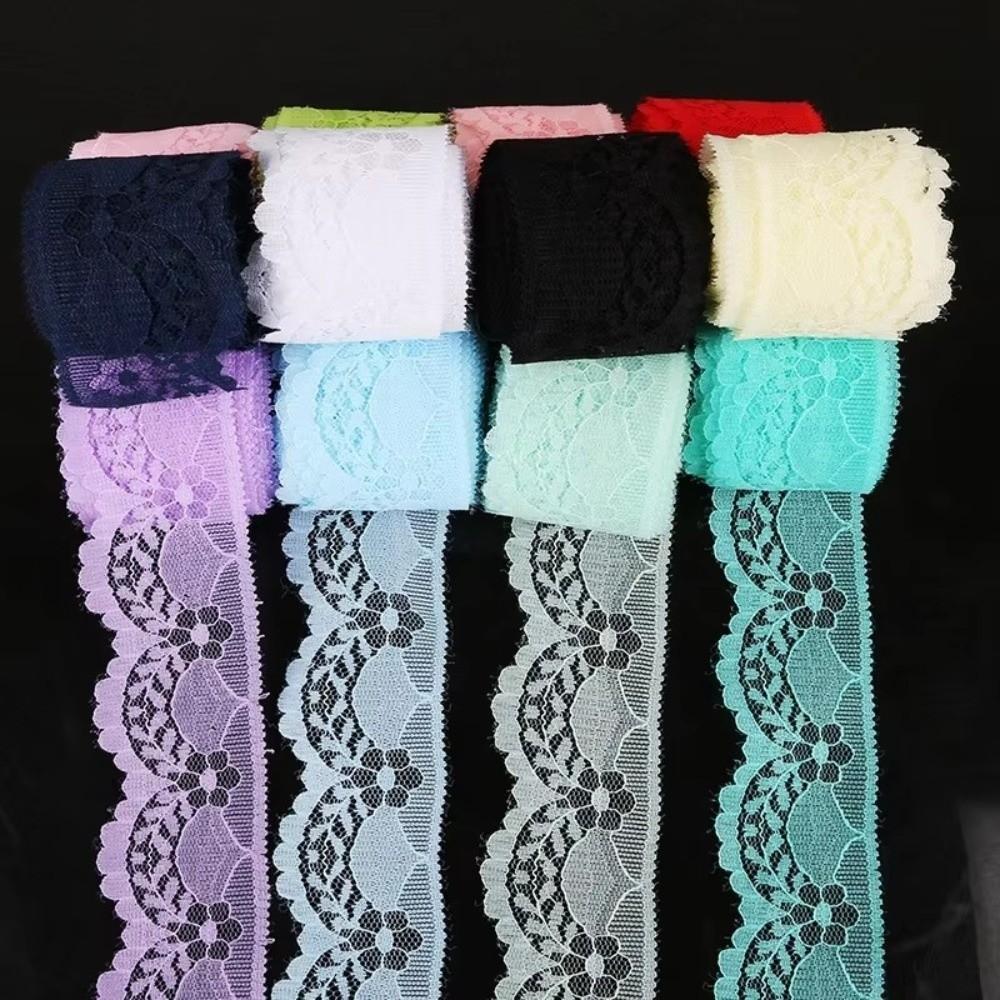 New Mesh Embroidery Lace Ribbon Tape Non-Stretch Unilateral Lace Tape Woven Cotton Flower Lace Trim Curtain Craft