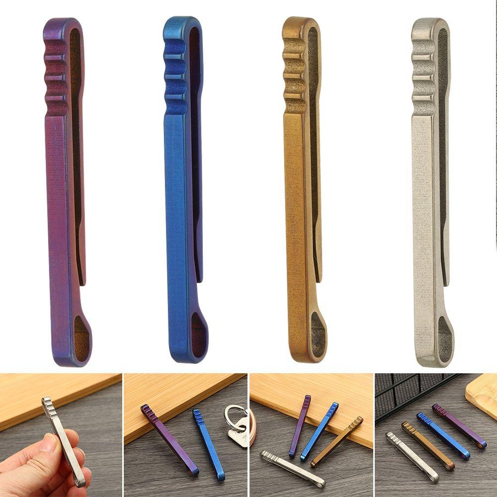 Camp Tool Bottle Opener EDC Octagon Keychain Multi Keyring Hike Belt Clip Titanium Ti Clip