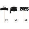 6Pcs Sided 2025 Graduation Party Centerpiece Sticks-Graduation Decorations Class