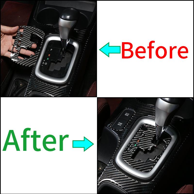 For Toyota Hilux 2015- Soft Carbon Fiber Central Control Gear Shift Indicator Panel Trim Cover Interior Decorative Stickers