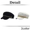 Marine Cap Tweed Newsboy Cap Black White Hat for Going Out Travel CZ308 [White Fang] Women's (White)