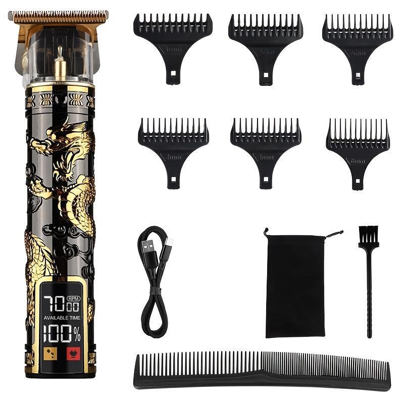 Rechargeable Metal Hair Clipper: Oil Head, Carving, Bald, and Cross-Border Electric Razor.