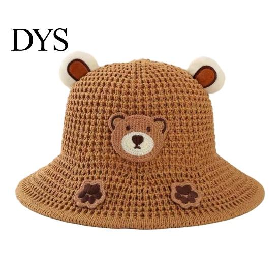 Toddler Beach Accessories Cute Animals Straw Sun Hats for Kids, UV Protection Fishing Hat, Wide Hat Brim Cartoon Bucket Breathable Summer Outdoor