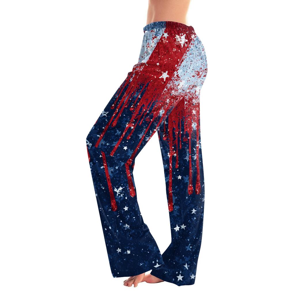 Women's Casual Fashion Independence Day Printed Loose-fitting Home Pajama Pants