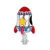 White Copper Plated 9 Silver Rocket Beaded Moon Charm Accessories Diy Beads Bracelet Necklace