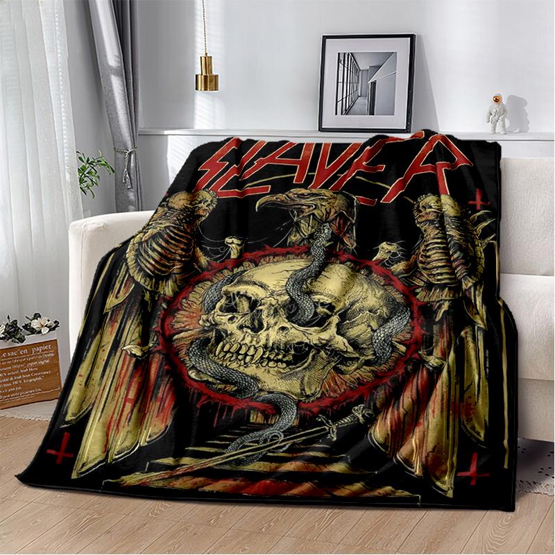 2025 New Style Slayer Heavy Metal Band Sign Blanket,Soft Throw Blanket for Home Bedroom Bed Sofa Travel Cover Kid Gift