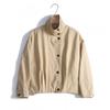 Womens Casual Flight Jacket Loose Pleated Lapel Coat Everyday Wear