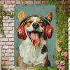 Retro Rock Corgi Metal Poster Wall Art Vintage Tin Sign for Home