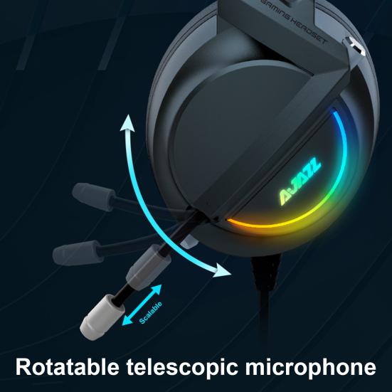 AJAZZ AX365 Wired Headphone Over-ear Noise Reduction Ergonomic USB/3.5mm 7.1 Surround Sound Gaming Headset for Desktop