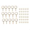 15x 2 Inch/50mm Split Key Rings Chain Parts Connectors Aureate Color Metal Keychain
