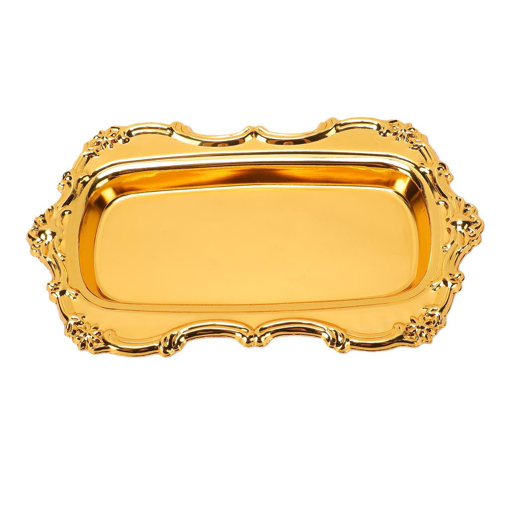 Vintage Jewelry Tray Multifunctional Exquisite Metal Decorative Tray for Dessert Fruit Snacks