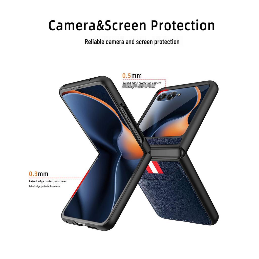 Motorola 70 Ultra Leather Phone Case Card Holder Razr70 Protective Anti-Drop Crossbody Cover