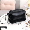 Fashion PU Double-Layer Travel Cosmetic Toiletry Bag