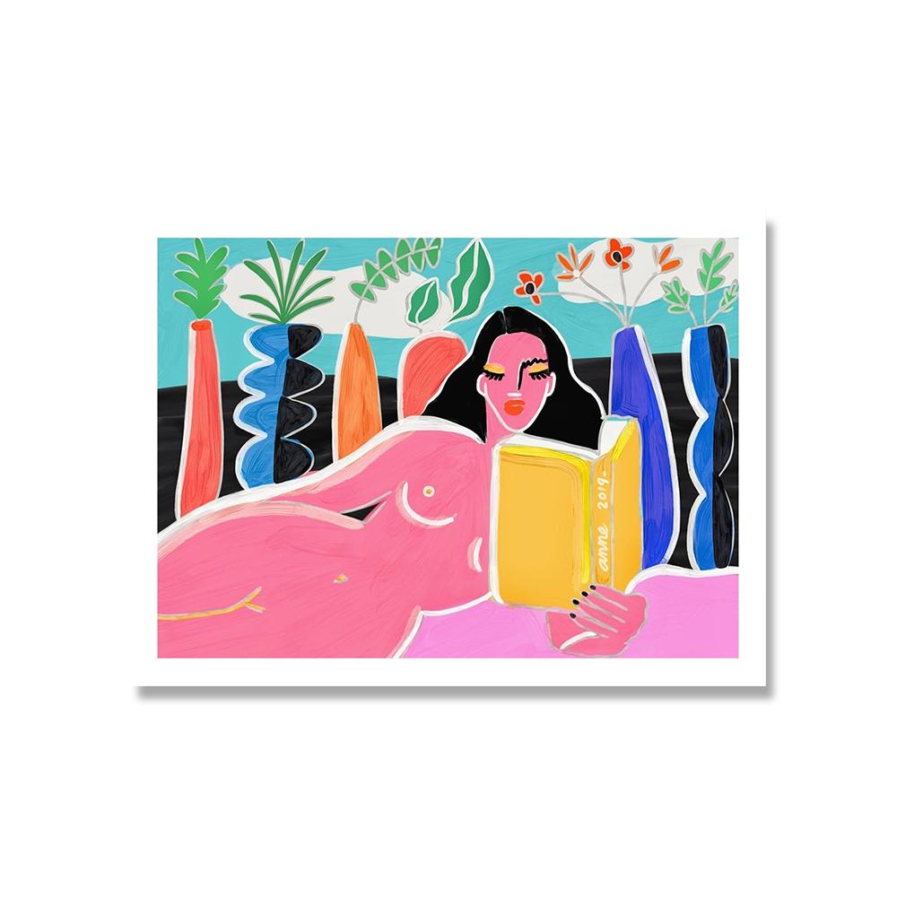 Abstract Fashion Office Girl Poster Print Nordic Colorful Line Face Canvas Painting Wall Art Picture For Livingroom Unique Decor