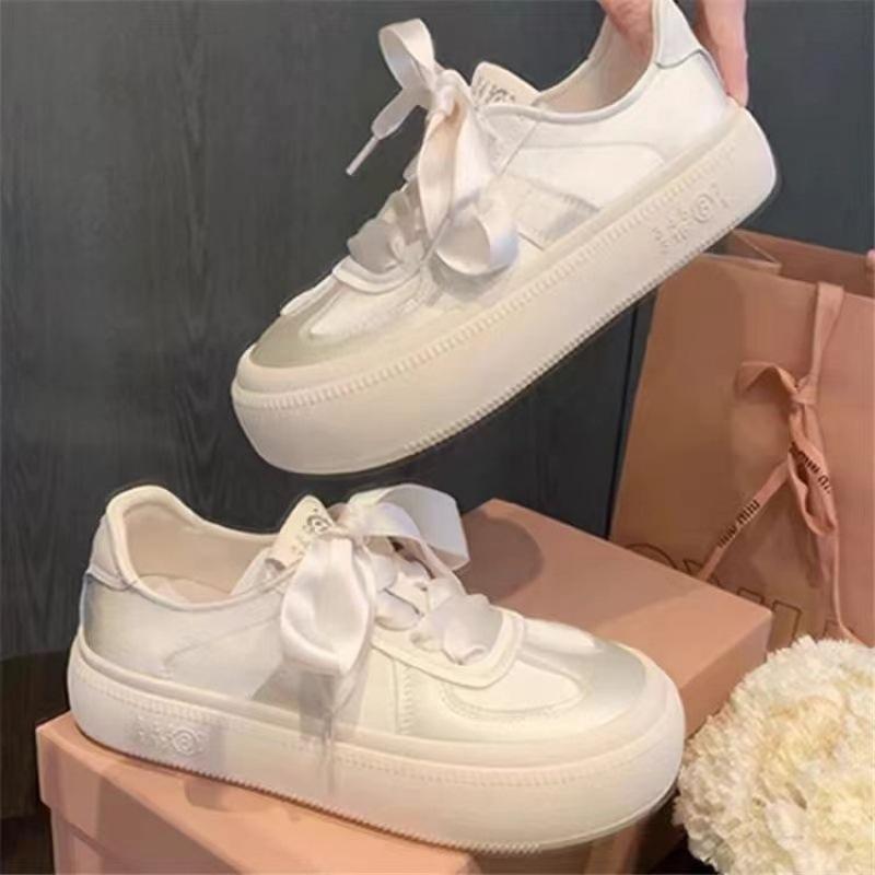Women's shoes princess style single shoes autumn women's rubber low-top sneakers silk straps lace-up board shoes tide