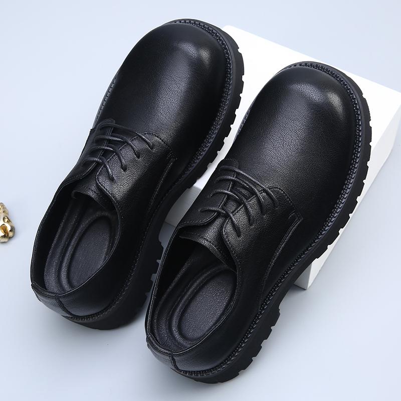 Fashion Derby men's leather shoes high-quality British Minimalist style Office and groom's wedding Black shoes dress Lace up suit