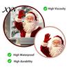 Santa Claus Decorations Christmas Static Window Clings, Waving Stickers, No?Glue Removable Seasonal Decals Glass Decal for Balcony Home Shop Holiday