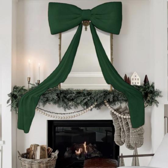 Adorno de Lazo para Árbol de Navidad de 71 Pulgadas Terciopelo Rojo Lazo Grande Decoración Navideña Decoración Festiva para Coronas Domésticas Pared