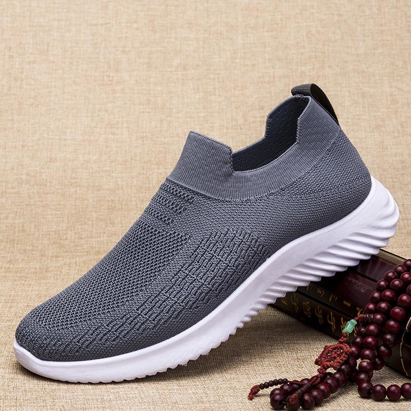 Atmungsaktive Herren-Slip-on-Freizeitsportschuhe mit Arbeitssicherheitsmerkmalen
