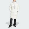 Adidas Sportswear Long Hooded Letter Zip Down Jacket Men Outerwear White JM4604