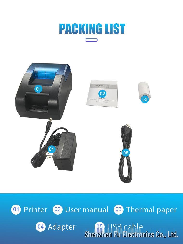 USB/Bluetooth 58mm Thermal Receipt Printer for Portuguese and Spanish Cash Registers