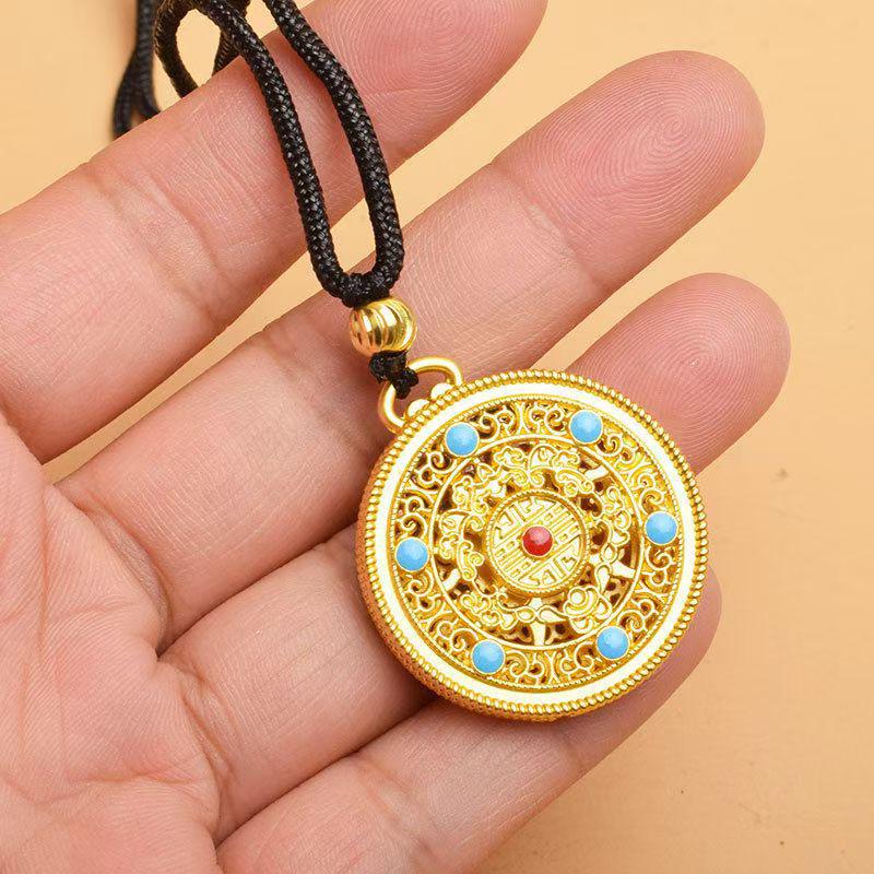 Vietnamese Sand Gold Maitreya Buddha Pendant Necklace for Men & Women