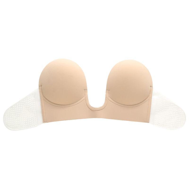 

100.00kg Deep U Chest Paste Push up Breathable Invisible Bra Dress Invisible Intimates Export Oversize Women s Clothing Breast Pad Tide Black(Return of private items is not supported.) C