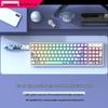 Langtu GK102 Wireless Bluetooth Wired Mechanical Keyboard - Transparent Customizable Design for Girls, Office, and e-Sports Gaming.