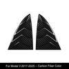 ABS Rear Car Window Shutter Cover for Tesla Model 3/Y 2017-2025 Carbon Fiber Stickers Triangle Decoration Modified Accessories
