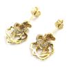 Les Trésors De Lily [M8910] - Gold Plated Earrings 'Rosa Romantica' Golden (love) - 18x12 Mm