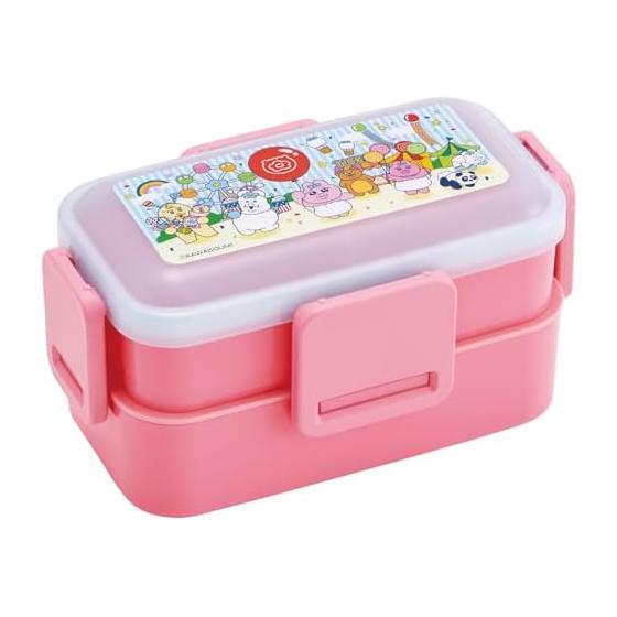 Skater Bento Box, Fluffy Lunch Box, 2 Tiers, 600ml, Dishwasher Safe, Microwave Safe, Made in Japan, Panchu Rabbit, Retro Amusement Park PFLW4-A