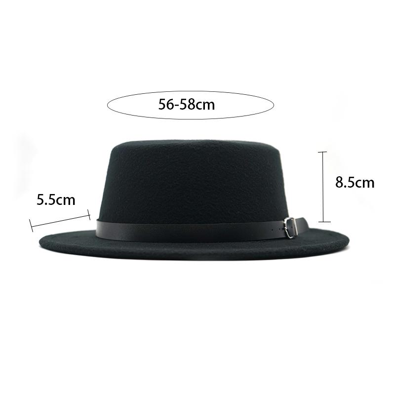 Ny Filthatt Herre Fedora-hatter med Belte Dame Vintage Trilby-luer Ull Fedora Varm Jazzhatt Chapeau Femme filt Panamahatt