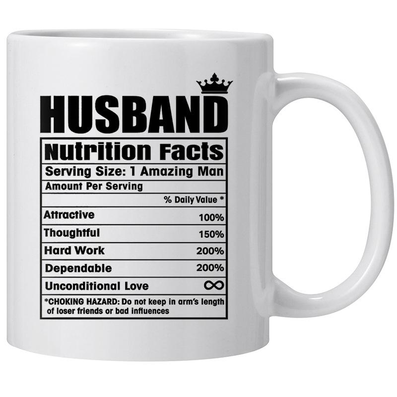 Husband Hubby Wife Valentine'S Day Birthday Gift Ceramic Coffee Mark Mug Wedding Anniversary