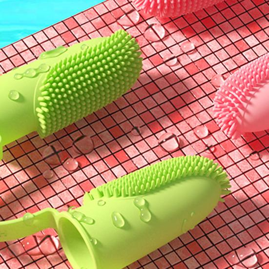 Haustier-Zahnbürste, zwei Finger, umlaufende Borsten, rutschfest, weich, nicht verformt, Haustier-Fingerzahnbürste, tägliches Reinigungswerkzeug