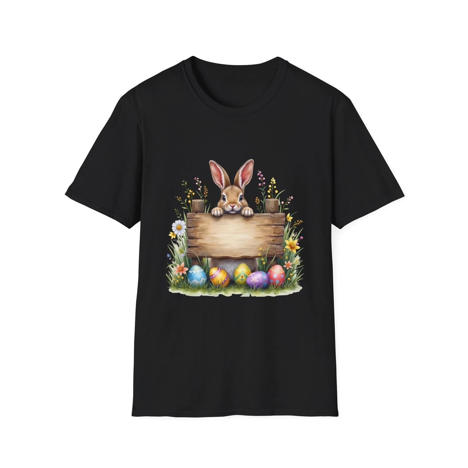 Easter Bunny T-Shirt, Cute Spring Tee, Unisex Softstyle Shirt, Easter Gift, S