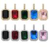 Personalized Hip Hop Bling CZ Jewelry Solid Back Multi Colors Available Geometric Gemstone Zircon Pendant Necklace