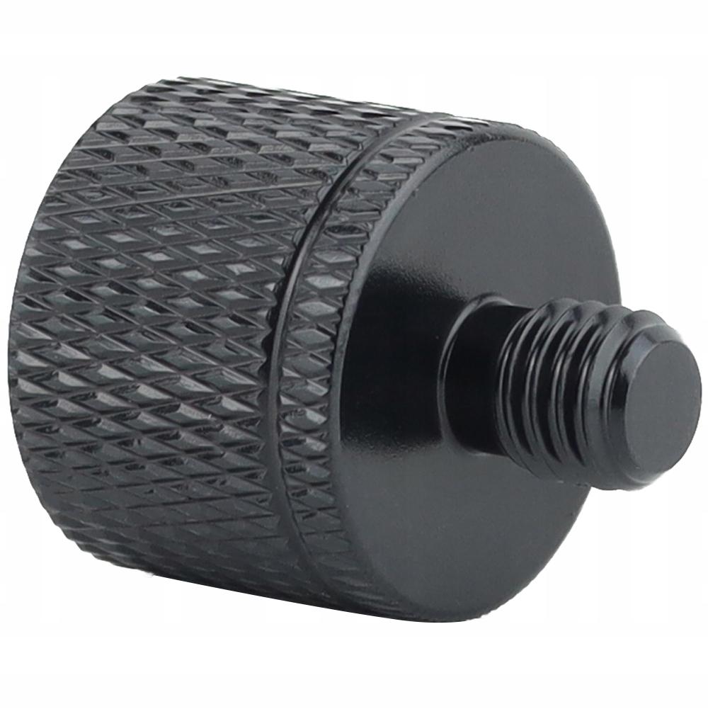Adapter sleeve reduction 1/4" to M6 tripod aluminum black 20 mm