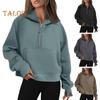 Őszi Téli Kapucnis Kapucnis Félcipzáras Zsebes Hosszú Ujjú Laza Vastag Egyszínű Gumis Mandzsetta Napi Viselet Alkalmi Sport Felső