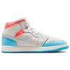 Air Jordan 1 Mid Sail Hot Lava Blue Chill Women Sneakers Muslin IM7420-133