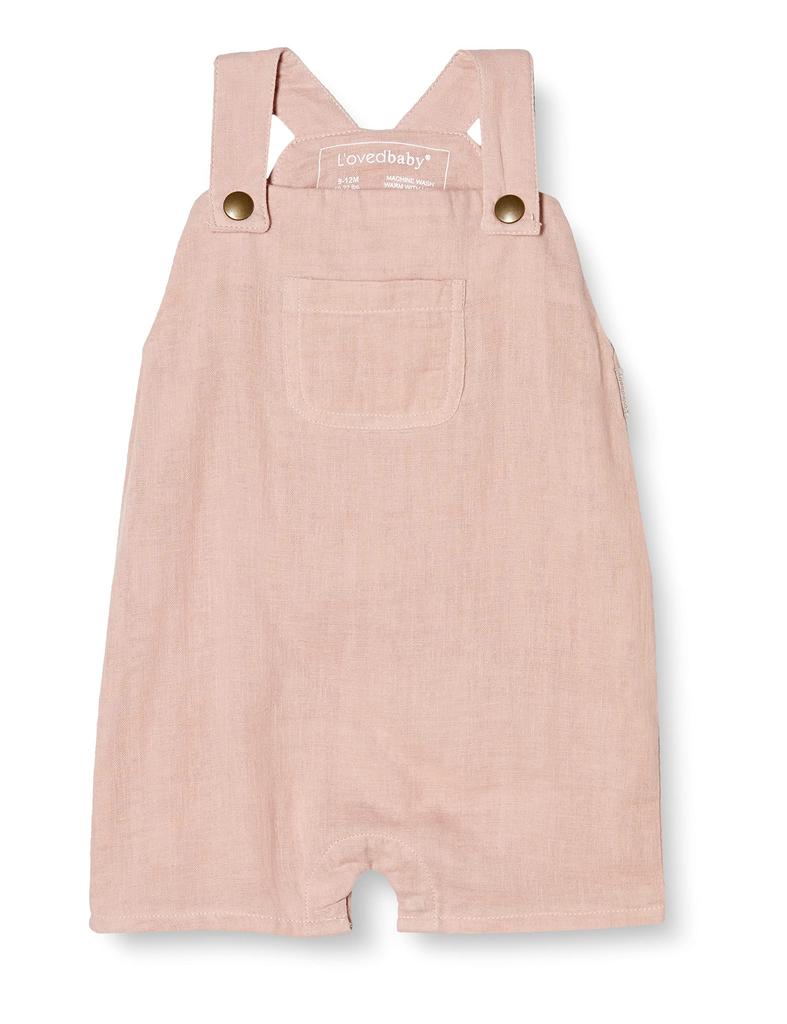 Organic Overalls Baby Rosewater [L'ovedbaby] (Muslin) Bodysuit, (Rosewater Pink), 6-9M (6-9 months)