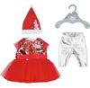 Clothes for Zapf Creation Baby Born Dolls Festive Dress For Christmas For a 43 Cm Doll 836118