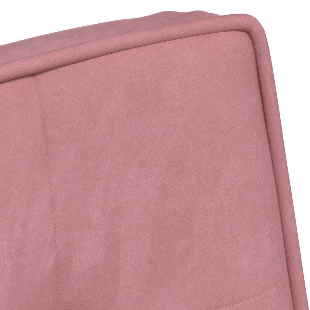 Pink Velvet Relaxation Armchair with Footstool