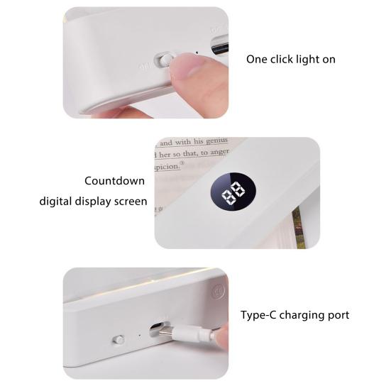 Yousheng Buchlampe Wiederaufladbar Klare LED Flache Leselampe Dimmbare Panelplattenlampe mit 3 Farben und Timer Vollseitenlicht für Leser Buch