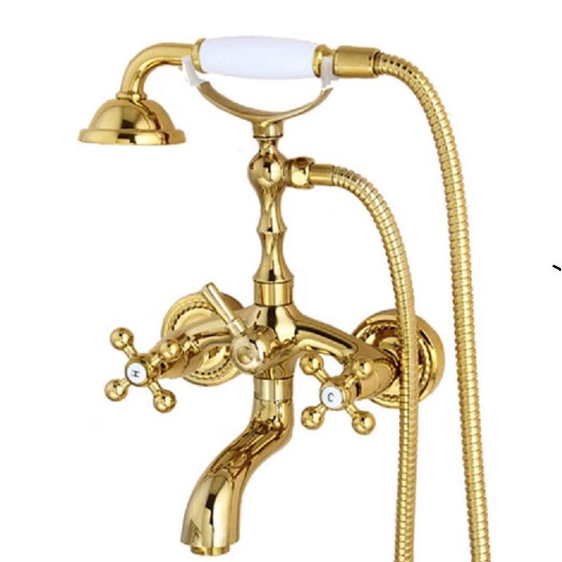 TLXT Gold Bathtub Faucet Shower Set