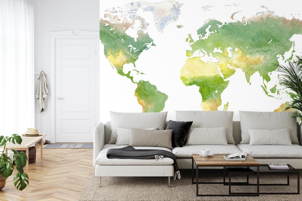 Photomural World Map Self-Adhesive Mural 208x146