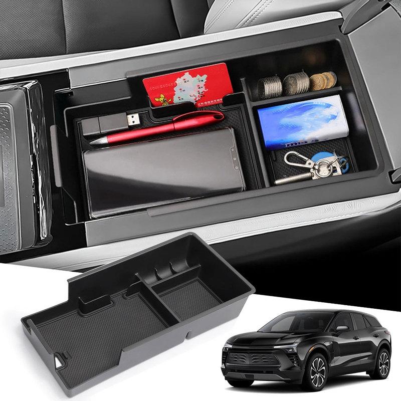 Armlehnen-Aufbewahrungsbox für Chevrolet Blazer EV 2024 2025 Auto-Mittelkonsolen-Schalen-Organizer Innenzubehör Aufräumen Schwarz