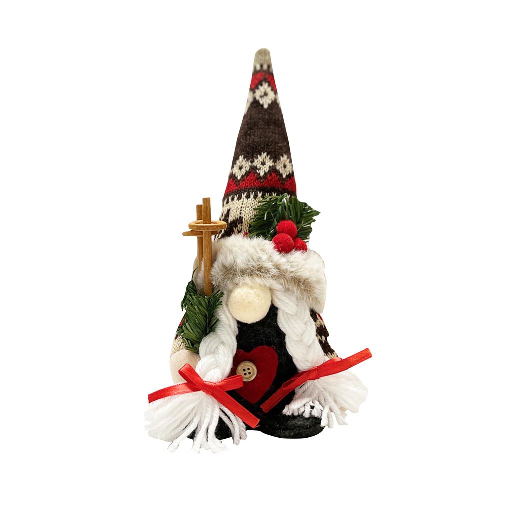 Christmas Doll Decorations Holding Branches Rudolph Doll Dwarf Faceless Doll Doll Ornaments Christmas Table Centerpiece Holiday Gifts Plush Toys